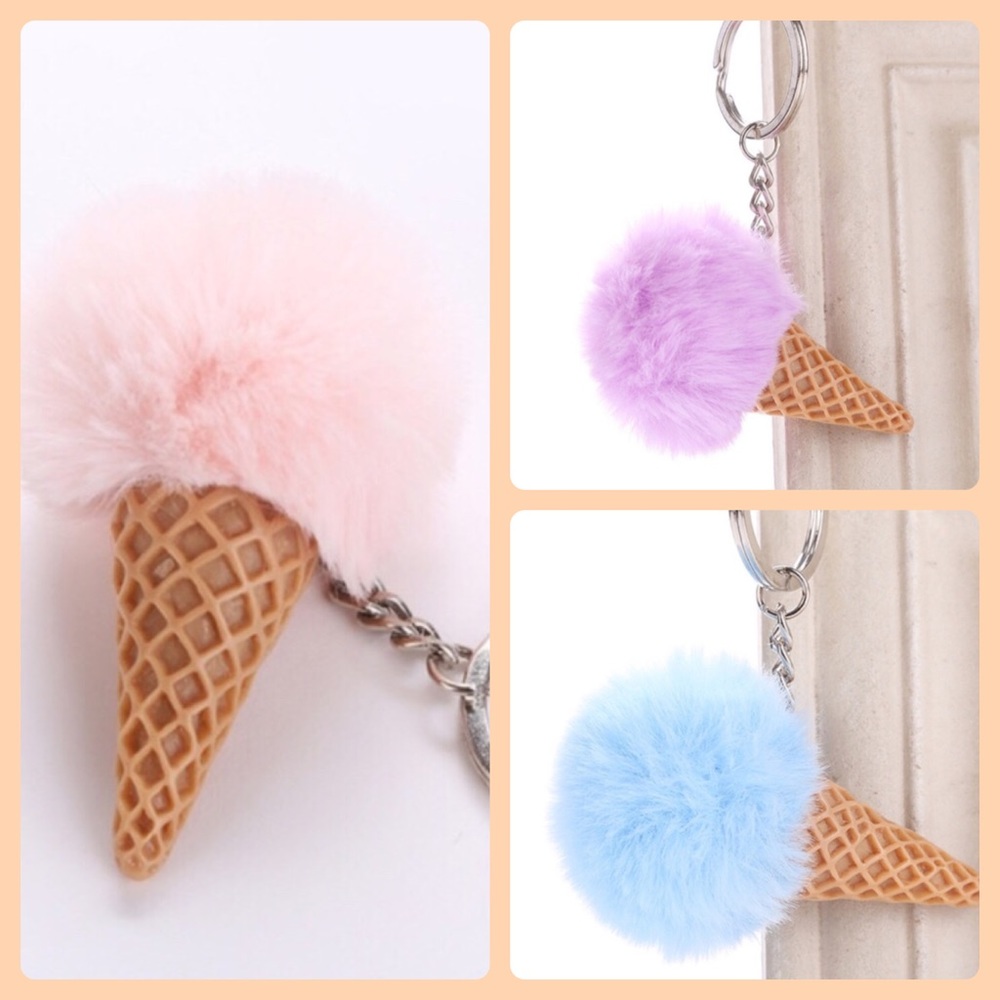 🍦 Faux fur ice cream keychains 🍦